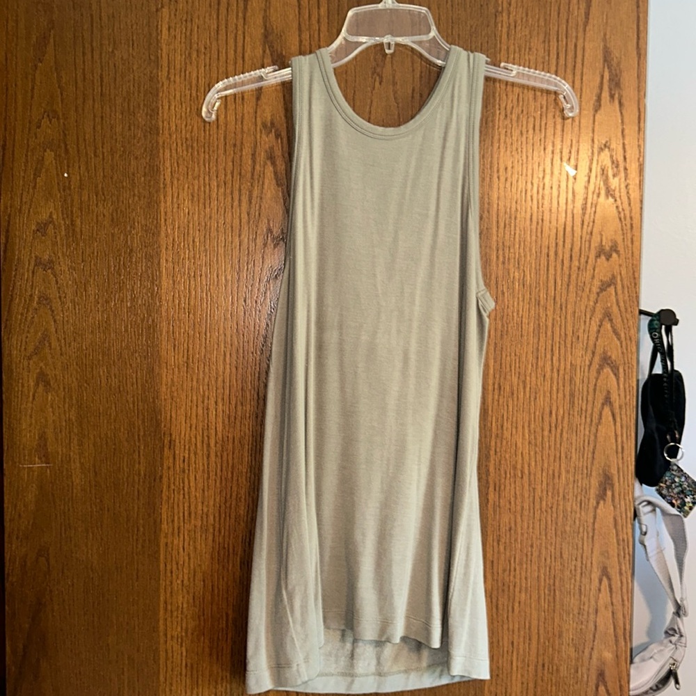 LOFT army green tie back tank top
